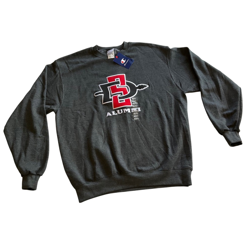 Champion SDSU Alumni Sweatshirt Mens Large Charcoal Grey Aztec Spear Logo NWT
